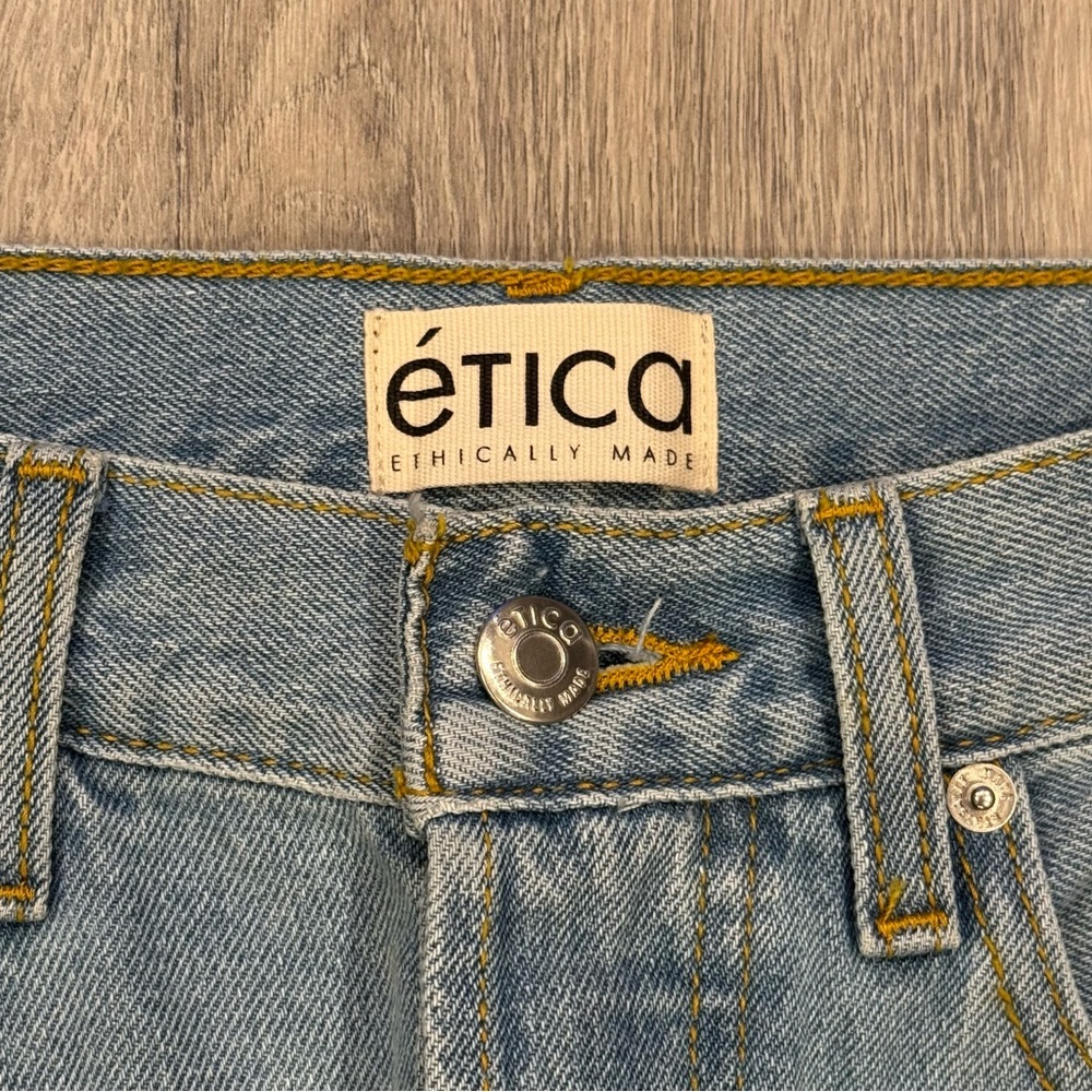 Etica Casual Sky Blue Denim Tyler High Rise Straight Leg Jeans - Picture 6 of 7